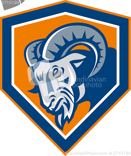 Image of Ram Mountain Goat Head Shield Retro