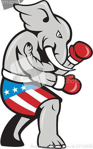 Image of Elephant Mascot Boxer Boxing Side Cartoon