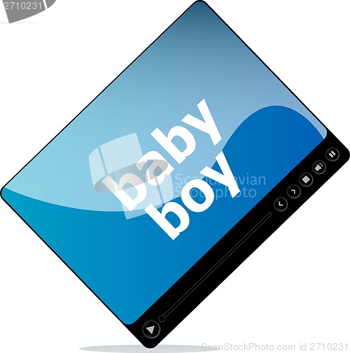 Image of Video movie media player with baby girl word on it