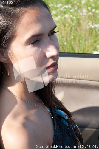 Image of Portrait of beautiful brunette woman