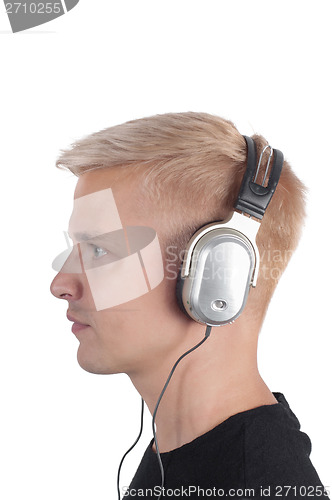 Image of Guy in headphones, photo in profile