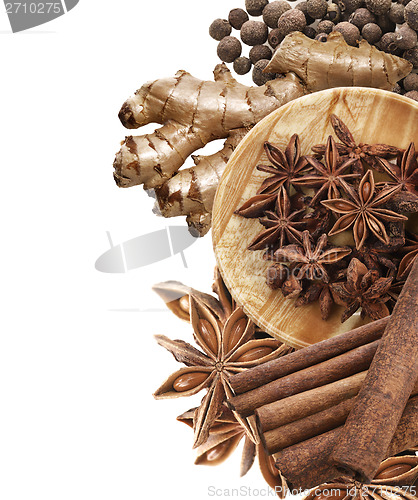 Image of Spices On A White Background 