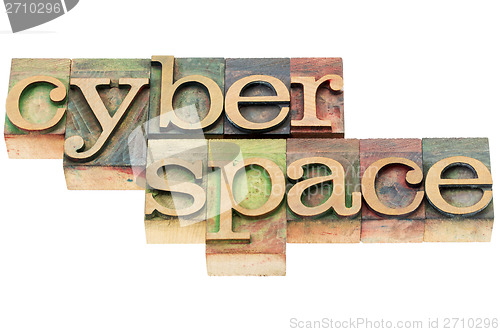 Image of cyberspace in wood type