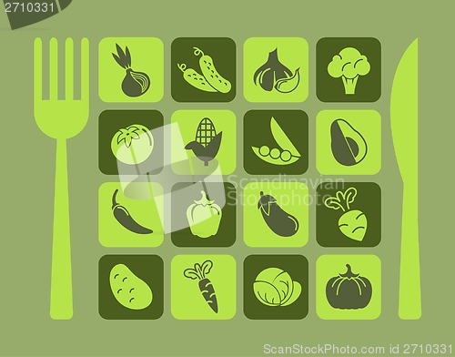 Image of Healthy Food Icon Set.