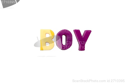 Image of Letter magnets BOY isolated on white