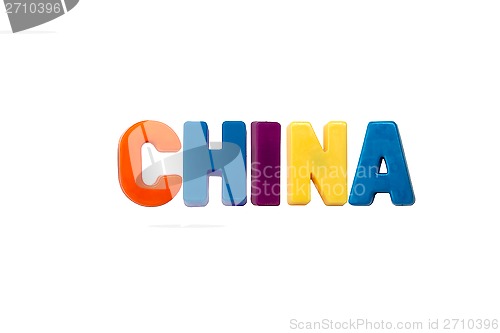 Image of Letter magnets CHINA isolated on white