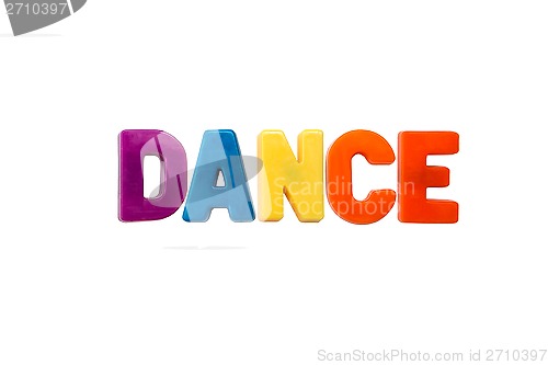 Image of Letter magnets DANCE isolated on white
