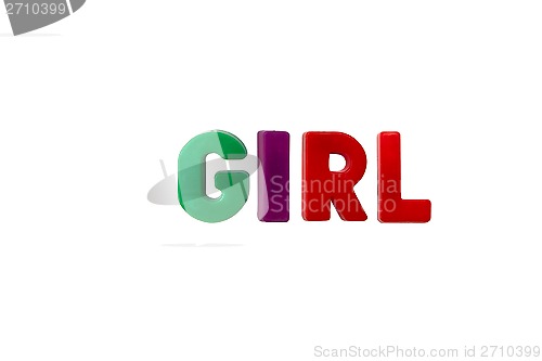 Image of Letter magnets GIRL isolated on white