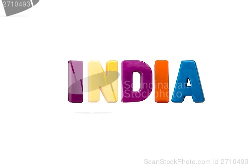 Image of Letter magnets INDIA isolated on white