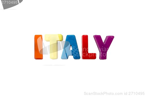 Image of Letter magnets ITALY isolated on white