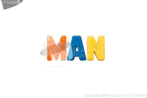 Image of Letter magnets MAN isolated on white