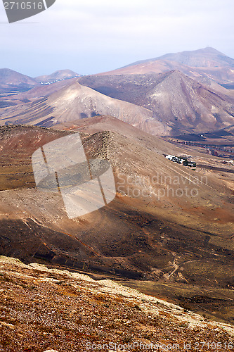 Image of  from the top in lanzarote spain africa  house