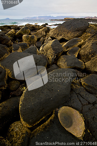 Image of  cloud beach  coastline and summer in lanzarote spain 