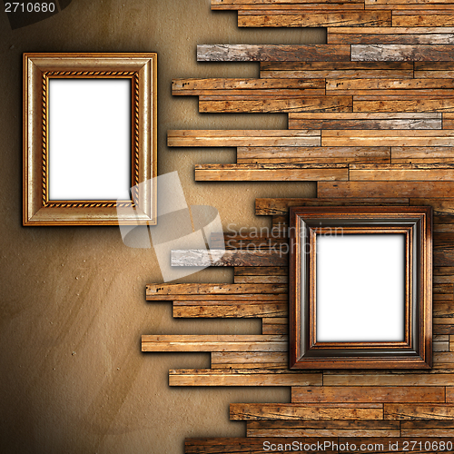 Image of abstract wall with two frames