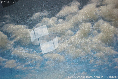 Image of beautiful sky backdrop over cracked surface