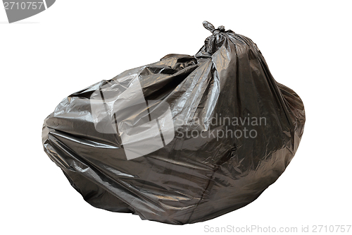 Image of big black isolated garbage bag