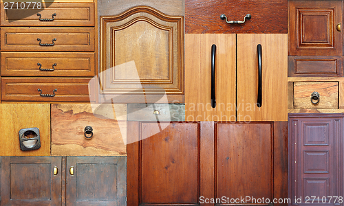 Image of collection of old drawers