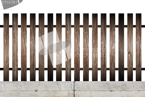 Image of wood fence on concrete foundation