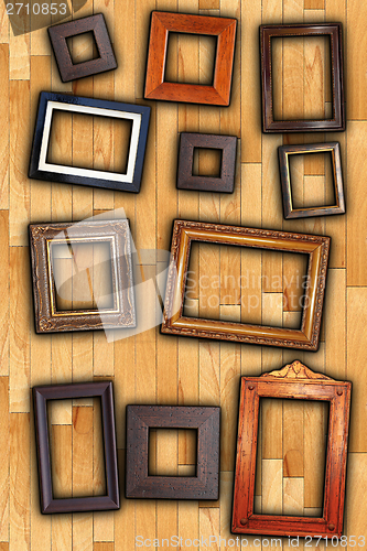 Image of frames on wall backdrop