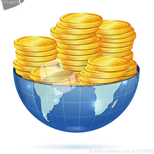 Image of Earth with Gold Coins