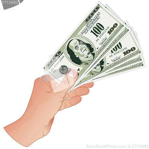 Image of Hand with Dollar Banknotes