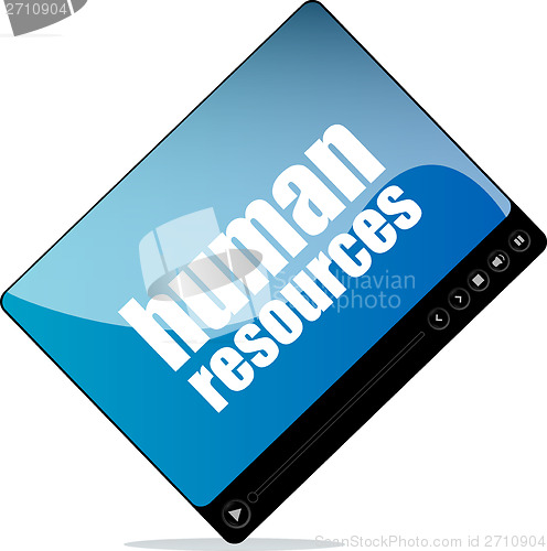 Image of Video player for web with human resources words