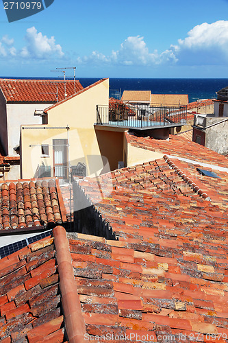 Image of Italy. Sicily island . Cefalu. Roofs 