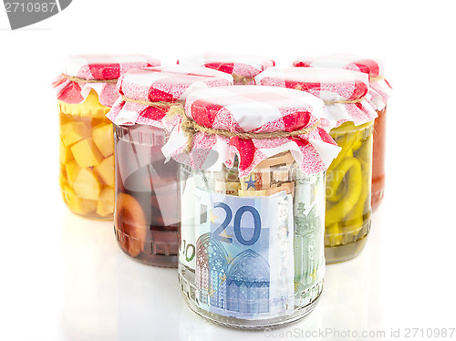 Image of saving money in glass jar