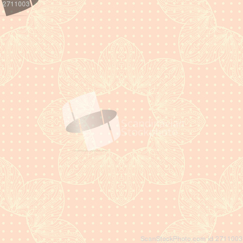 Image of background with lace ornament and dots