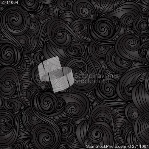 Image of Seamless dark wave hand-drawn pattern