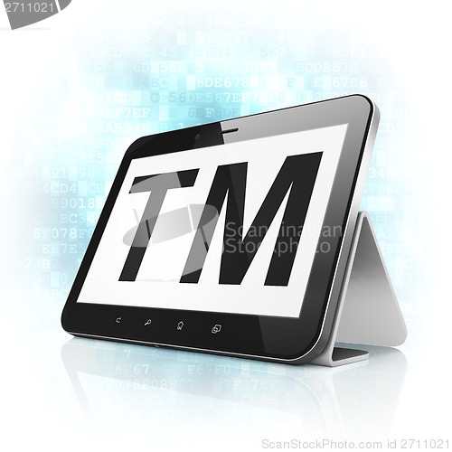 Image of Law concept: Trademark on tablet pc computer