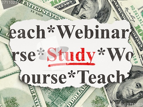 Image of Education concept: Study on Money background