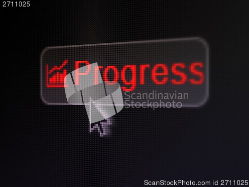 Image of Business concept: Progress and Growth Graph on digital button background
