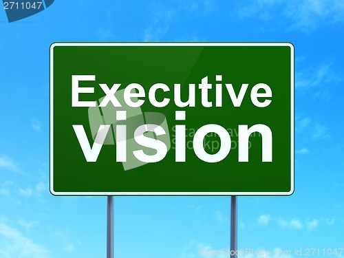 Image of Business concept: Executive Vision on road sign background