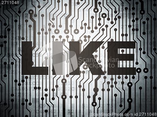Image of Social media concept: circuit board with Like