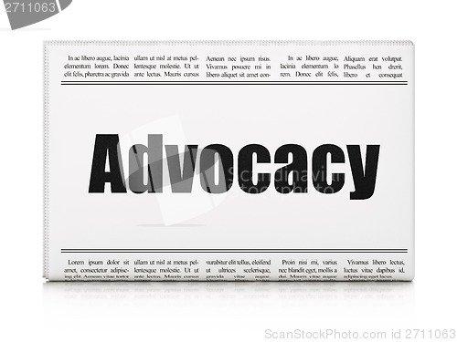 Image of Law concept: newspaper headline Advocacy