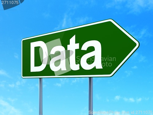 Image of Data concept: Data on road sign background