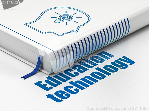 Image of Education concept: book Head With Lightbulb, Education Technology on white background