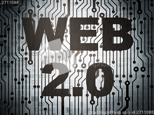 Image of Web development concept: circuit board with Web 2.0