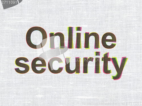 Image of Protection concept: Online Security on fabric texture background