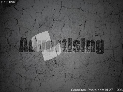 Image of Advertising concept: Advertising on grunge wall background