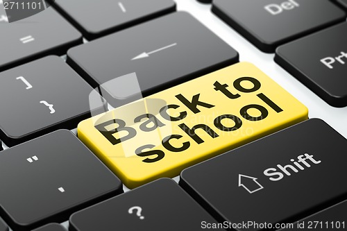 Image of Education concept: Back to School on computer keyboard background
