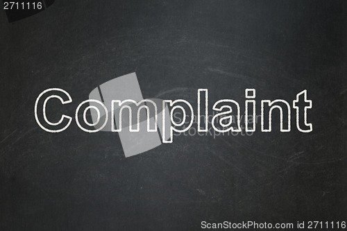 Image of Law concept: Complaint on chalkboard background