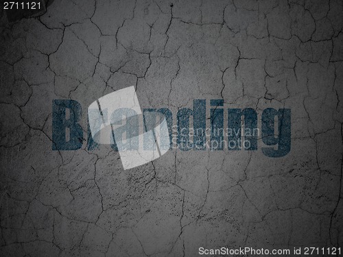 Image of Advertising concept: Branding on grunge wall background
