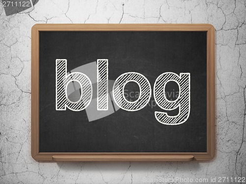 Image of Web development concept: Blog on chalkboard background