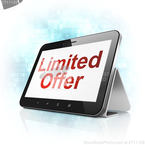Image of Business concept: Limited Offer on tablet pc computer