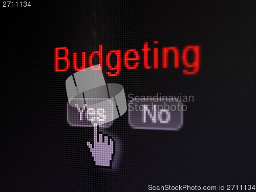 Image of Finance concept: Budgeting on digital computer screen