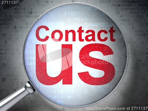 Image of Advertising concept: Contact Us with optical glass
