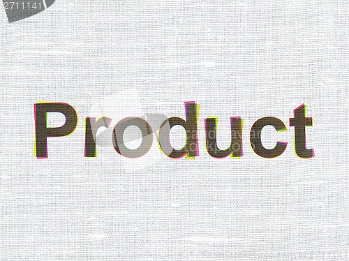 Image of Marketing concept: Product on fabric texture background