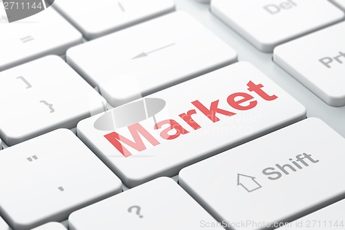 Image of Business concept: Market on computer keyboard background